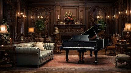 grand piano in the night