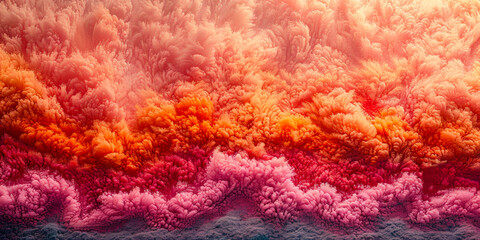 red and yellow wool texture coarse, fluffy and explosion background in warm colors 