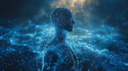 Obraz premium A futuristic illustration of artificial intelligence. The concept of modern and future technologies