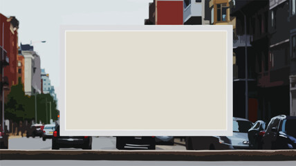 Blank street billboard mockup with white advertisem