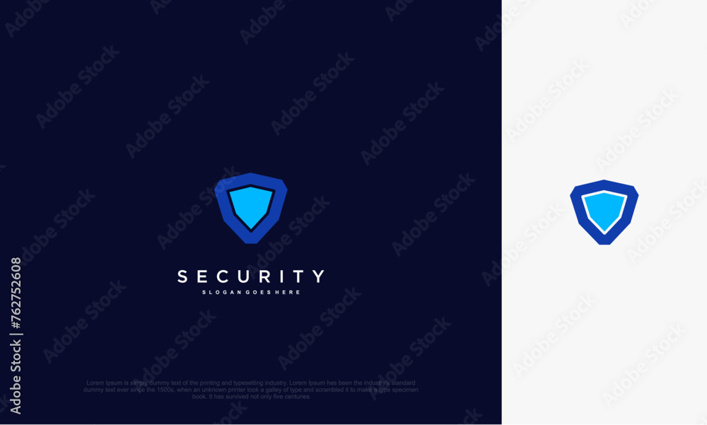 Aufkleber security shield with icon technology logotype concept idea. vector design template element