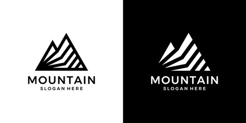 Abstract mountain concept logo design template. Peak logo design graphic vector. Symbol, icon, creative. - obrazy, fototapety, plakaty