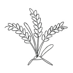 Fototapeta na wymiar Adobe Illustrator Artwork of a drawing of a plant with leaves on it