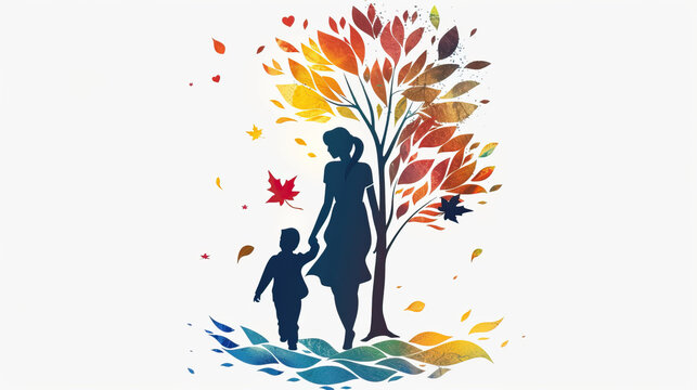 International Missing Children's Day logo of a mother and child silhouette, Suitable for banner, poster, greeting card, mug, shirt, template and print advertising.