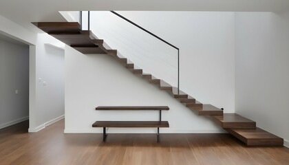 Clean Minimalistic Staircase Design With Floating Upscaled 3