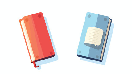 Book and bookmark icon. Book and bookmark vector fl - obrazy, fototapety, plakaty