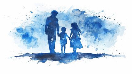 International Missing Children's Day. May 25. blue silhouettes of children . White background. Poster, banner, card, background., victims of enforced disappearances 
