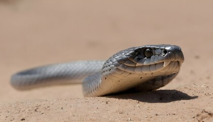 A Cobra Poised To Strike With Its Hood Flared Upscaled
