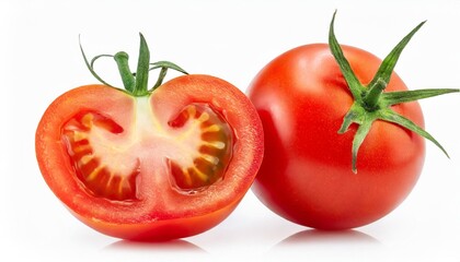 fresh tomato isolated on white background with clipping path