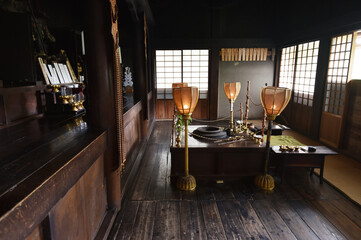 根来寺　行者堂の室内　和歌山県岩出市