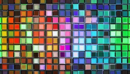 colorful abstract disco background from many multiple squared equaliser