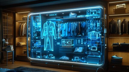 A virtual home wardrobe. Modern technologies of the future