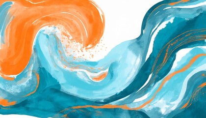 abstract colorful blue orange complementary color art painting illustration texture watercolor...