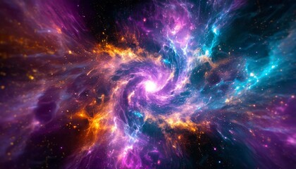 cosmic nebula background technology generated image - obrazy, fototapety, plakaty