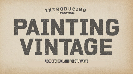 Fototapeta na wymiar Original display alphabet. Vintage font design. Typeface