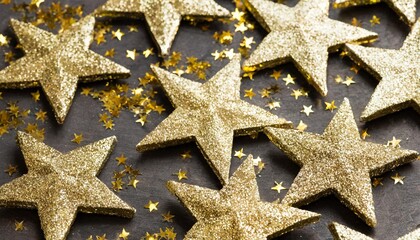 golden confetti stars new year background