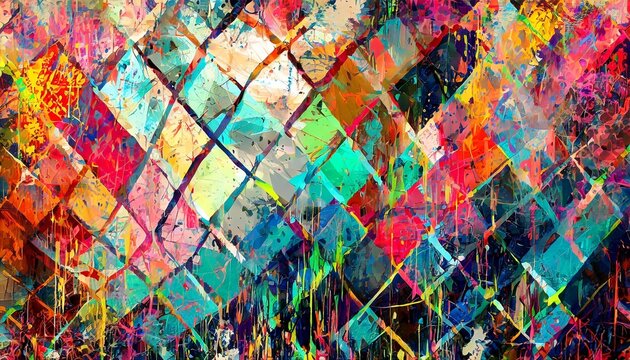 colorful grunge art wall illustration background