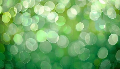 abstract illustration of bokeh spots of light against green background