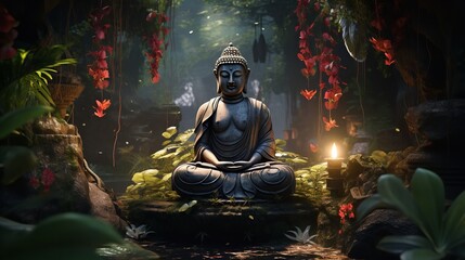 Fototapeta premium buddha statue in the temple