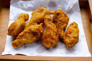 Fried chicken in a plate