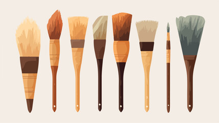 Brushes on canvas illustration vector flat vector i - obrazy, fototapety, plakaty