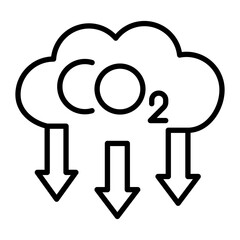 Carbon Dioxide Line Icon