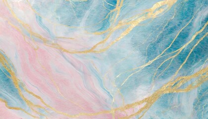 abstract watercolor paint background illustration soft pastel pink blue color and golden lines with...