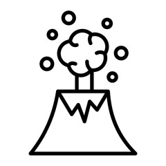 Volcano Line Icon