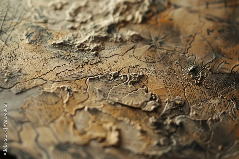 Poster an abstract background featuring a close-up of a historical map