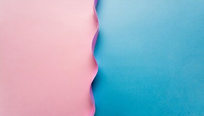photo of shared divided into two parts background harmonically soft pastel colored empty space for filling text idea banner billboard pink and blue colors