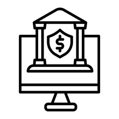 Online Banking Line Icon