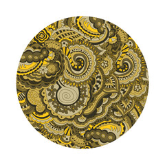 Hand draw illustration with arabic, oriental, indian motiv. Traditional ornament, paisley 