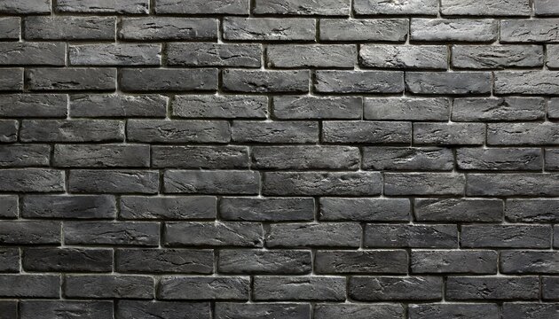 abstract black brick wall texture for background or wallpaper design panorama picture