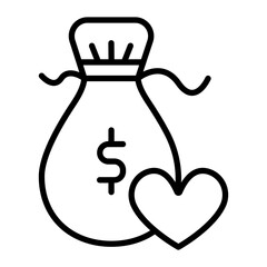 Money Bag Line Icon
