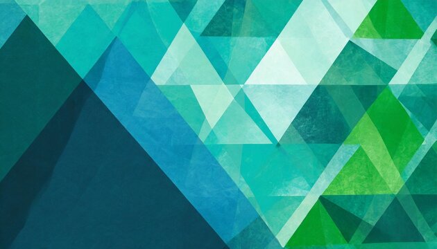 abstract blue green background triangle design with layers of geometric shapes in modern textured pattern business or website background layouts