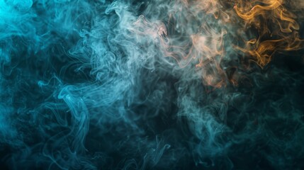 Blue and Yellow Background With Smoke