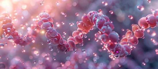 Molecule inside Liquid Bubble on DNA water splash background - obrazy, fototapety, plakaty