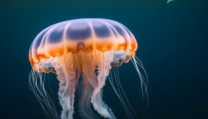 A Jellyfish With Tentacles That Shine In The Water Upscaled 11