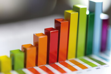 An abstract business background featuring a close-up of a bar graph
