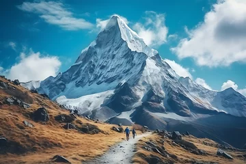 Fototapete Annapurna Beautiful mountain landscape in Himalayas, Annapurna Circuit Trek, Nepal