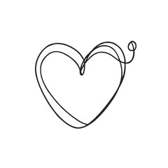 Adobe Illustrator Artwork a drawing of a heart with a line drawn on it