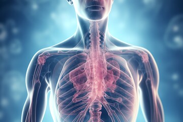 3D Illustration of Human Organs Spine Anatomy