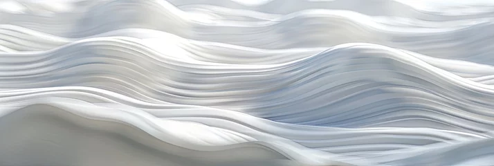 Poster white abstract landscape with wave lines, generative AI © VALUEINVESTOR