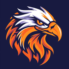 Powerful and captivating abstract bald eagle head mascot logo design that embodies strength and resilience. Create gaming logo with this iconic symbol.