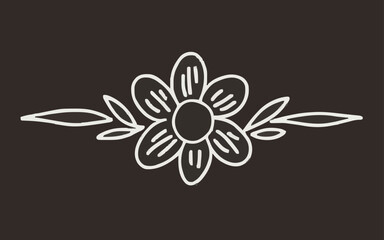 a flower design that is on a black background. 