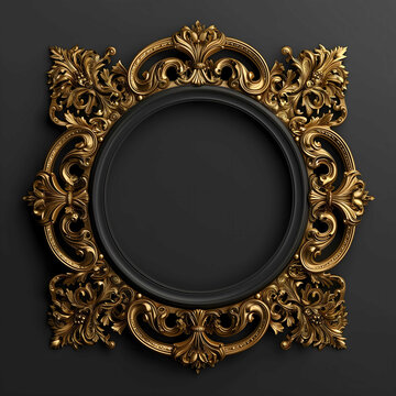 Antique Ellipse Gold Baroque Frame