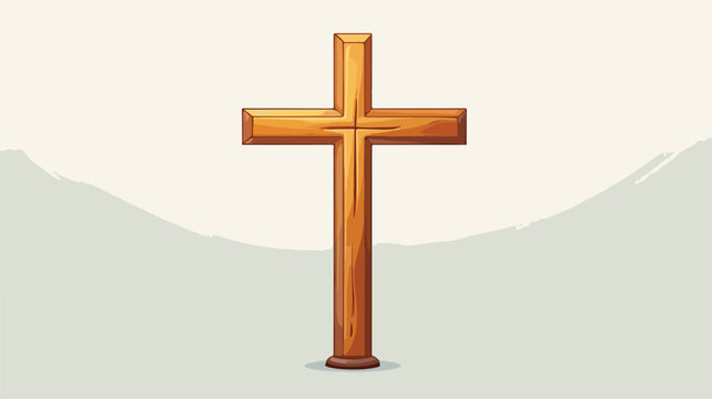 Christian wooden cross. Happy Easter image. Religio
