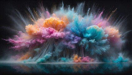 Captivating Burst of Color: A Mesmerizing Explosion in a Dark Canvas