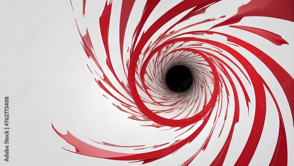 Poster red vortex on white background with copy space, space for text and design