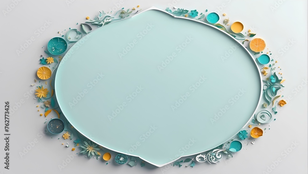 Poster ramadan frame on white background with copy space, space for text and design